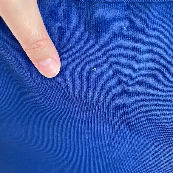 By The Way Medium Halter Bodycon Dress Blue Ribbed Mini Short Club - Picture 5 of 9